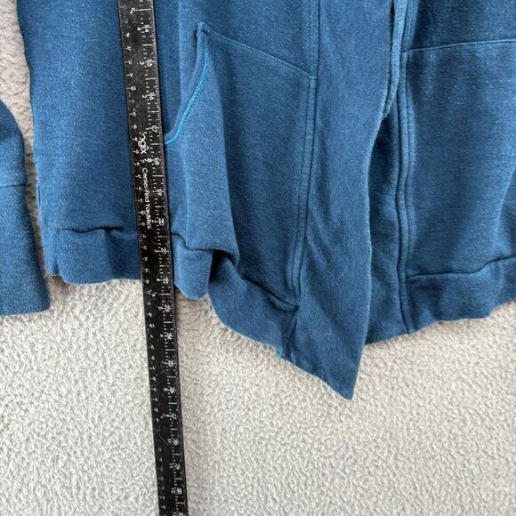 Yala Bamboo sweatshirt hoodie open front with pockets teal S/M casual comfy soft - Picture 6 of 11